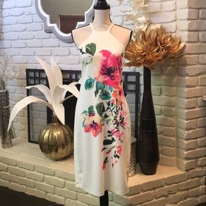 Gorgeous sexy white dress with bold floral print!